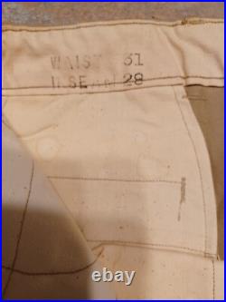 Vtg/Antique 1940's WWII ARMY MILITARY BUTTON FLY KHAKI Jodhpurs/Breeches NOS
