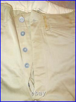 Vtg/Antique 1940's WWII ARMY MILITARY BUTTON FLY KHAKI Jodhpurs/Breeches NOS