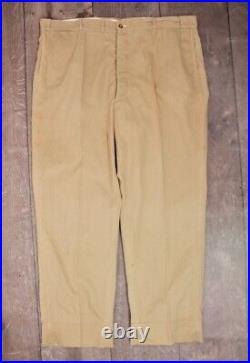 Vtg Men's WWII 40s US Army Button Fly Khakis Pants 43x31 XL WW2 1940s Trousers