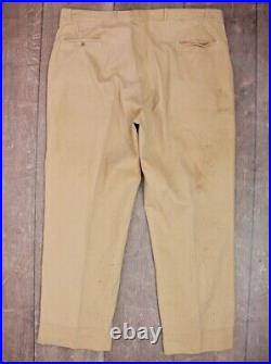 Vtg Men's WWII 40s US Army Button Fly Khakis Pants 43x31 XL WW2 1940s Trousers