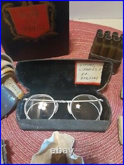 Vtg Original WW2 US Army RationEyeglassesRazorBullet ClipDiaryBeltCigs