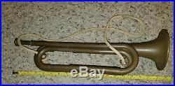 Vtg Rare Htf WWII Original Official Bugle Plastic U. S. Army AMAN Bugle Full Size