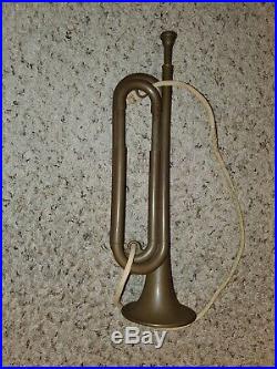 Vtg Rare Htf WWII Original Official Bugle Plastic U. S. Army AMAN Bugle Full Size