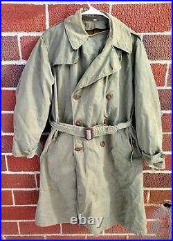 Vtg US Army 1944 Overcoat Field Officers With Wool Liner Sz 39 R WW2 WWII 40s