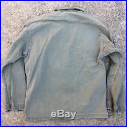 Vtg US Army Military HBT 13 Star Stencil Shirt Jacket WWII Korean War Uniform