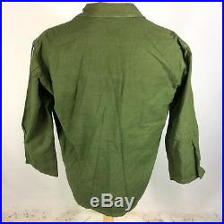 Vtg US Army Military Stencil Shirt Jacket WWII Korean Vietnam War Uniform L