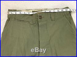 Vtg US Army OD Cotton Field Trousers WWII Korean War 50s 1950s Mens 30x34 NOS