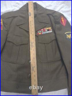 Vtg US Army Uniform Jacket & Slacks Lucky 7th Armored Division OD WWII Korea