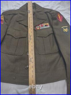 Vtg US Army Uniform Jacket & Slacks Lucky 7th Armored Division OD WWII Korea