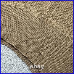 Vtg US Military Army Issued WWII WW2 High Neck Five Button Knit OD Wool Sweater