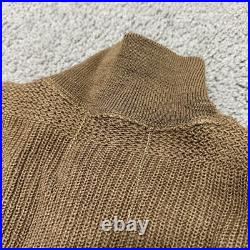 Vtg US Military Army Issued WWII WW2 High Neck Five Button Knit OD Wool Sweater