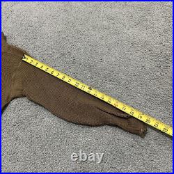 Vtg US Military Army Issued WWII WW2 High Neck Five Button Knit OD Wool Sweater