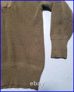 Vtg WW2 World War 2 US ARMY Green Wool V Neck Sweater RARE