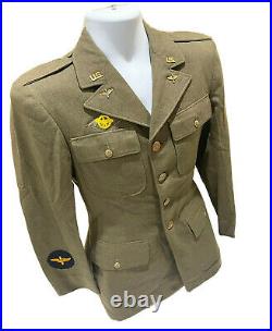 Vtg WWII 1940s US Army Air Force Officers Dress Military Uniform Mens Jacket 36L