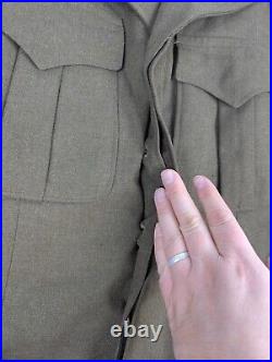 Vtg WWII 1945 Ike Wool Field Jacket 36R Military Army District of Washington