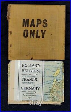 Vtg WWII Army Paratrooper Silk Escape Map C & D Holland Belgium France Germany