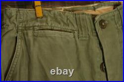 Vtg WWII Korea M-1943 M43 US Army OD Drab Trousers Chino Pants 30 W x 28 L