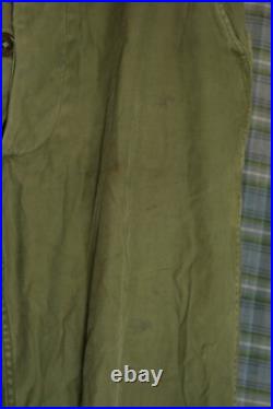 Vtg WWII Korea M-1943 M43 US Army OD Drab Trousers Chino Pants 30 W x 28 L
