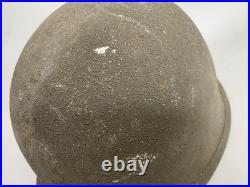 Vtg WWII M1 Helmet Swivel Bail Front Seal Original Paint Army Military No Liner