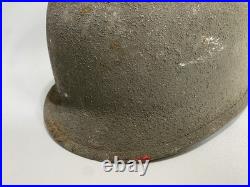 Vtg WWII M1 Helmet Swivel Bail Front Seal Original Paint Army Military No Liner