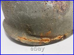 Vtg WWII M1 Helmet Swivel Bail Front Seal Original Paint Army Military No Liner