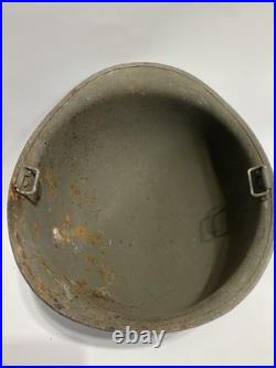 Vtg WWII M1 Helmet Swivel Bail Front Seal Original Paint Army Military No Liner