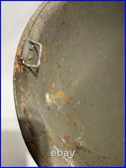Vtg WWII M1 Helmet Swivel Bail Front Seal Original Paint Army Military No Liner