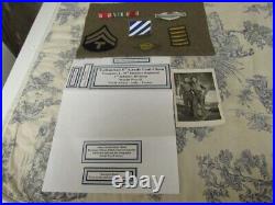 Vtg. WWII Named US Army 3rd Division 30th Inf. Rgt Co. L Insignia + Photo Lot