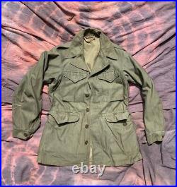 Vtg WWII U. S. Army M-1943 M1943 Field Jacket 1st Version 38 M Original Repair