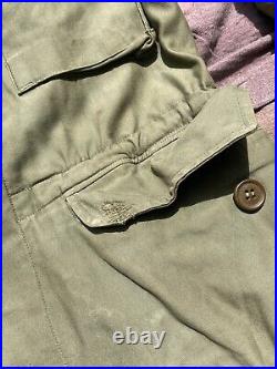 Vtg WWII U. S. Army M-1943 M1943 Field Jacket 1st Version 38 M Original Repair