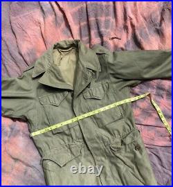 Vtg WWII U. S. Army M-1943 M1943 Field Jacket 1st Version 38 M Original Repair