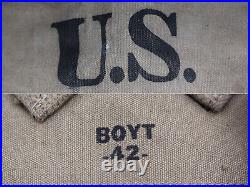 Vtg WWII US Army Haversack Backpack Dated 1942 Unissued Boyt 42 WW2