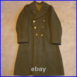 Vtg. WWII US Army Overcoat Wool Trench Coat Great Coat Size 40 1942