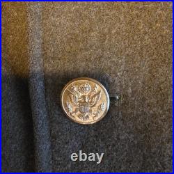 Vtg. WWII US Army Overcoat Wool Trench Coat Great Coat Size 40 1942