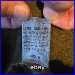 Vtg. WWII US Army Overcoat Wool Trench Coat Great Coat Size 40 1942 Vtg. WWII US Army Overcoat Wool Trench Coat Great Coat Size 40 1942