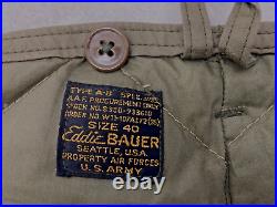Vtg Wwii Army Air Force Type A-8 Flight Pants Eddie Bauer Goose Down Men's 40