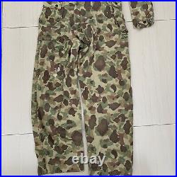 Vtg original ww2 US ARMY Coverall Frog Skin Camo Reversible One Piece Suit. 36R