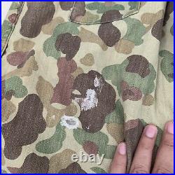 Vtg original ww2 US ARMY Coverall Frog Skin Camo Reversible One Piece Suit. 36R