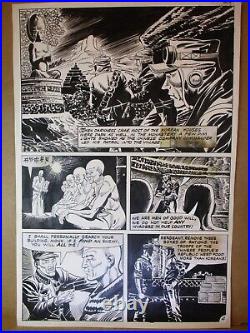 WAR ART PAGE 1975 Half Splash Original Pencil & Ink WWII Themed Unknown Artist