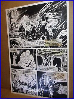 WAR ART PAGE 1975 Half Splash Original Pencil & Ink WWII Themed Unknown Artist