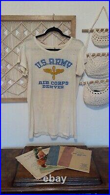 WW II 1940s U. S. Army Air Corps Denver Water Print T-Shirt