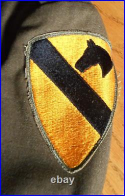 WW II Army Coat With Sixth Army/1st Calvary Shoulder Insignias & Bar Ribbons