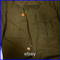 WW II Era 1947 US Army Jacket Field Wool O. D. 34S No. 55 J 569 660 Military