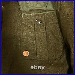 WW II Era 1947 US Army Jacket Field Wool O. D. 34S No. 55 J 569 660 Military