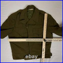 WW II Era 1947 US Army Jacket Field Wool O. D. 34S No. 55 J 569 660 Military