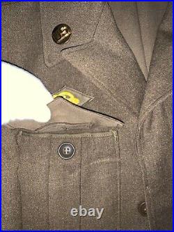 WW II Era U. S. Army Wool IKE Jacket & Trouser Set WithTie, Dress Hat & Cap