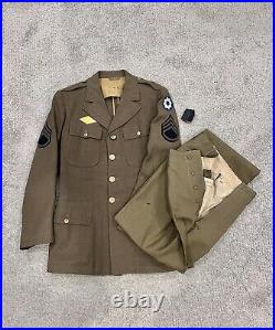 WW II Military Army Wool Jacket and Button Fly Pants with Catholic Prayer Book