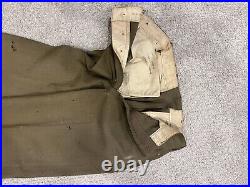 WW II Military Army Wool Jacket and Button Fly Pants with Catholic Prayer Book