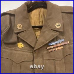 WW II Original US Army Uniform Dress Jacket with Service Ribbons & Patches