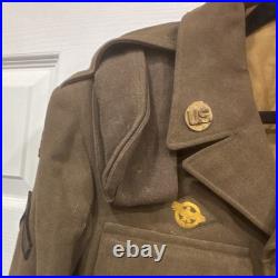 WW II Original US Army Uniform Dress Jacket with Service Ribbons & Patches